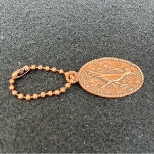 New Mexico Roadrunner Solid Copper Keychain
